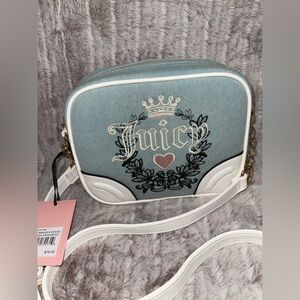 Juicy Couture Blue and White Retro Crossbody Bag